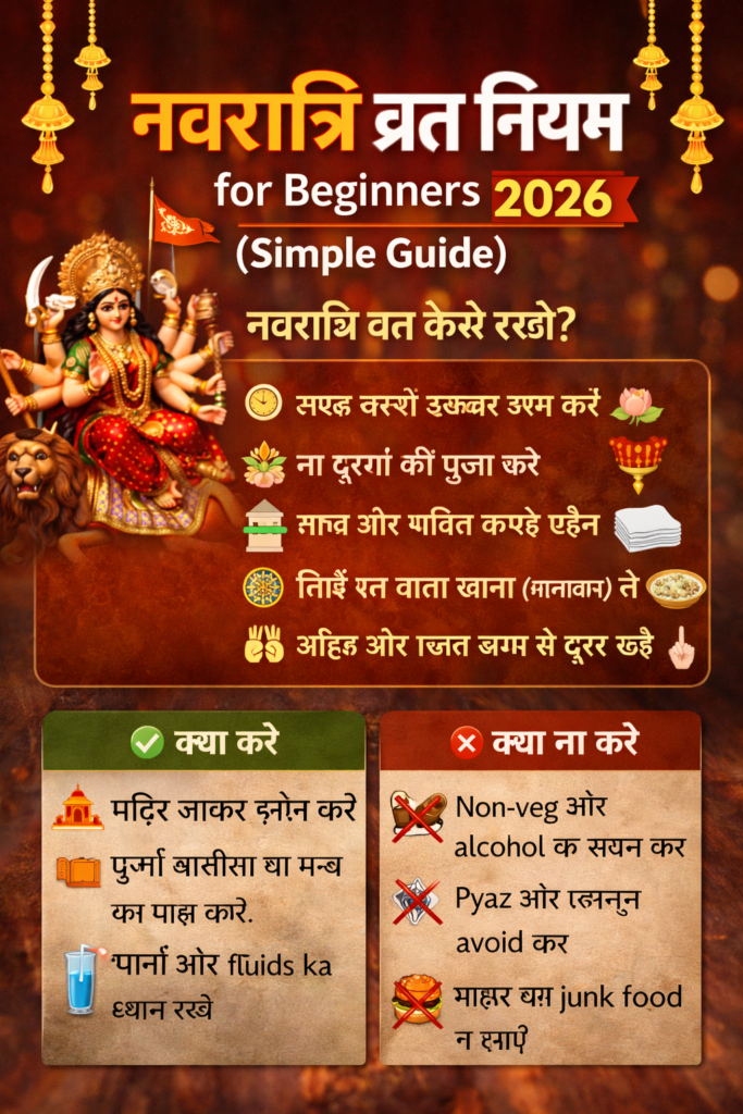 Navratri Vrat Rules for Beginners 2026 (Simple Niyam & Guide)