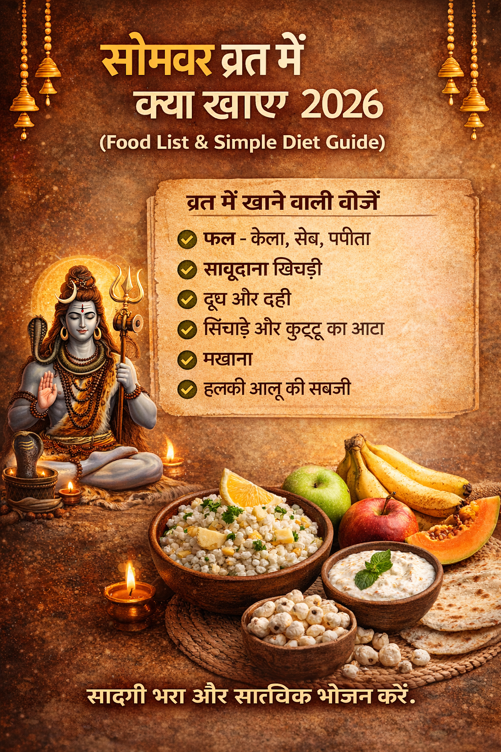 Somvar Vrat Me Kya Khaye 2026 (Food List & Simple Diet Guide)